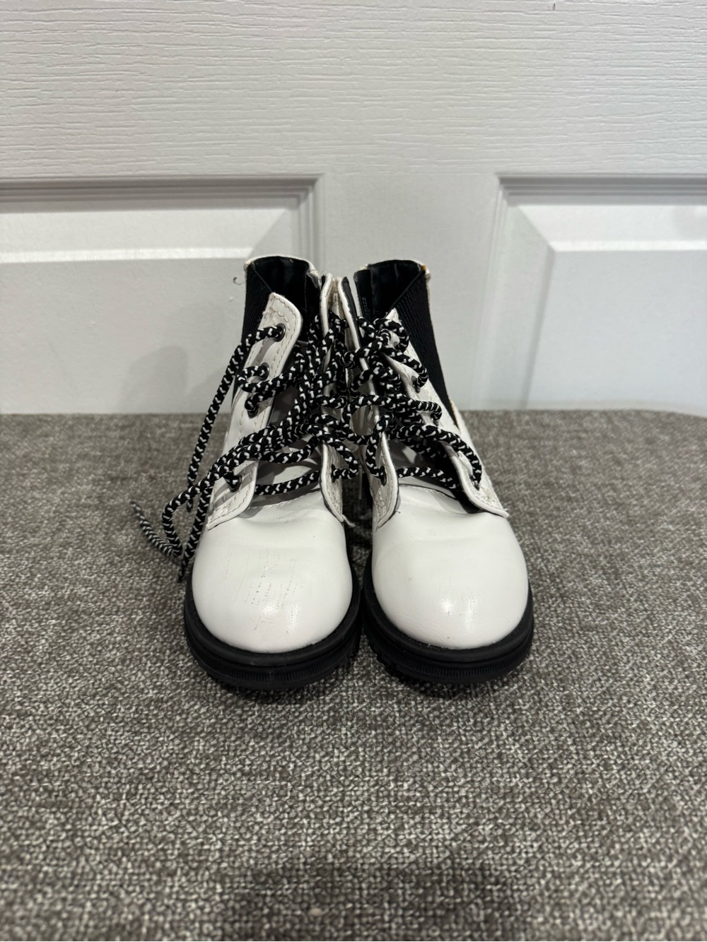 White Lace-Up toddler Boots